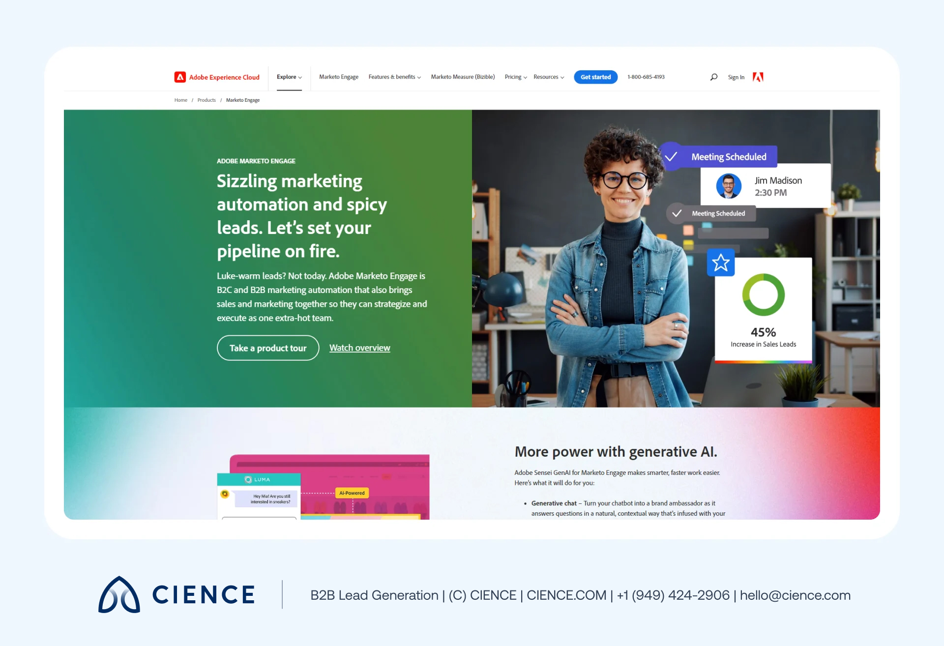 Adobe Marketo Engage ABM platform showing cross-channel automation and audience segmentation